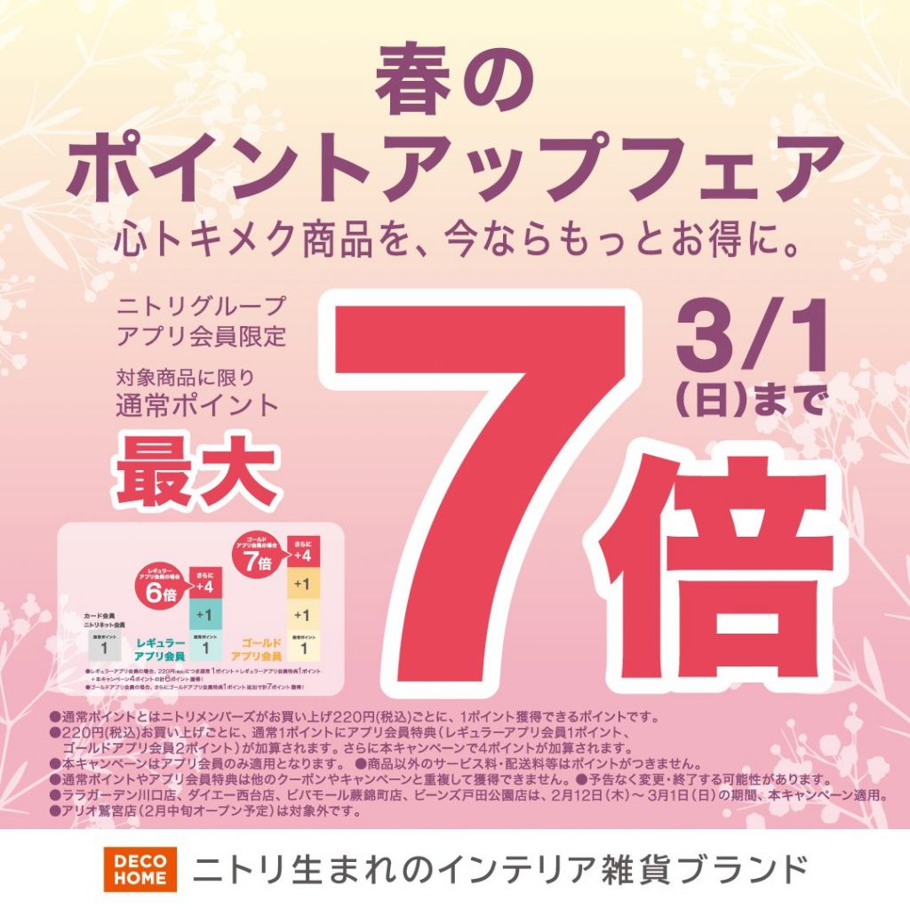 春のポイントアップフェア